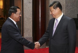 Cambodian PM meets Xin Jinping